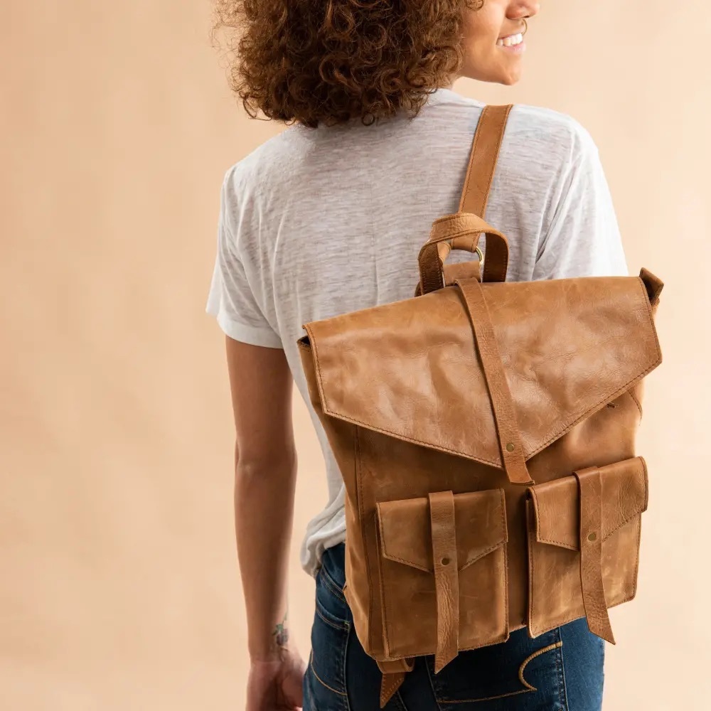 Raven and Lily leather backpack.